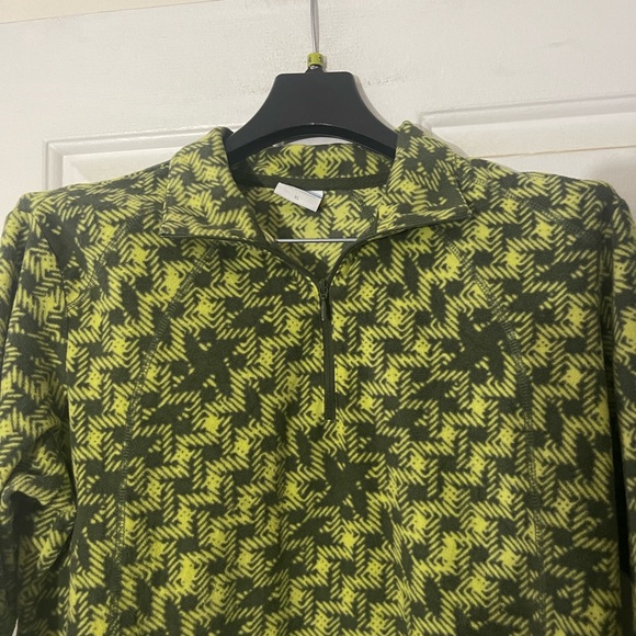 Columbia Women's XL Fleece Yellow Gray  Pullover Jacket 1/4 Zip - Picture 3 of 4